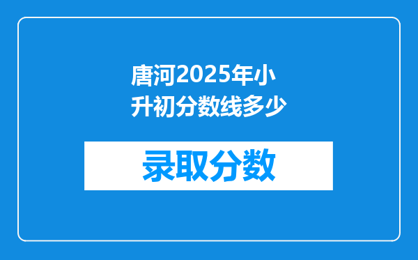 唐河2025年小升初分数线多少