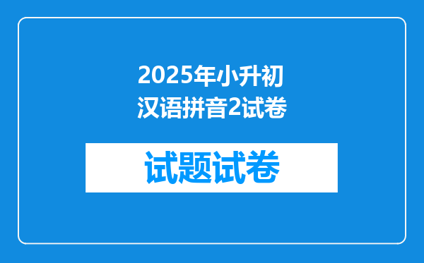 2025年小升初汉语拼音2试卷