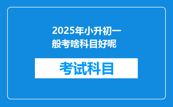 2025年小升初一般考啥科目好呢