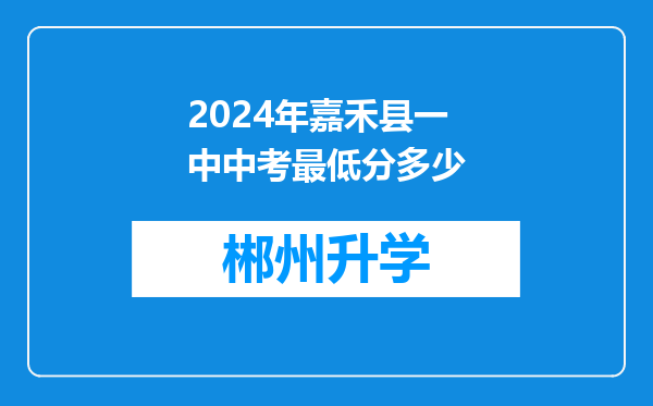 2024年嘉禾县一中中考最低分多少