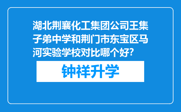 湖北荆襄化工集团公司王集子弟中学和荆门市东宝区马河实验学校对比哪个好？