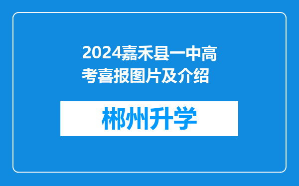 2024嘉禾县一中高考喜报图片及介绍