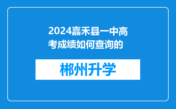 2024嘉禾县一中高考成绩如何查询的