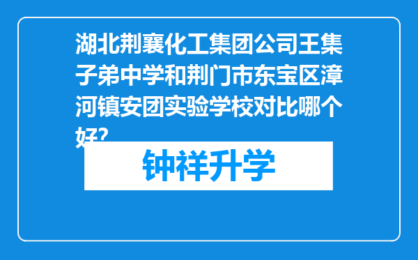 湖北荆襄化工集团公司王集子弟中学和荆门市东宝区漳河镇安团实验学校对比哪个好？