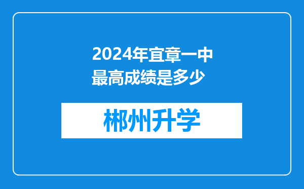 2024年宜章一中最高成绩是多少