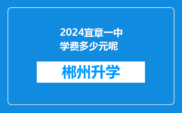 2024宜章一中学费多少元呢