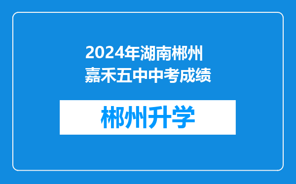 2024年湖南郴州嘉禾五中中考成绩