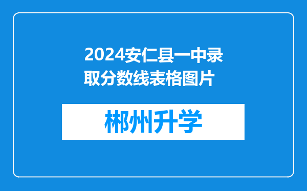 2024安仁县一中录取分数线表格图片