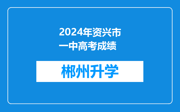 2024年资兴市一中高考成绩