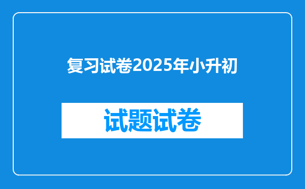 复习试卷2025年小升初