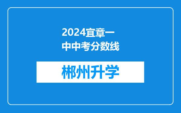 2024宜章一中中考分数线