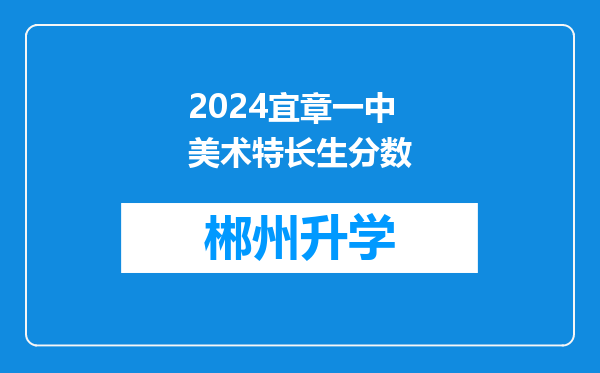 2024宜章一中美术特长生分数