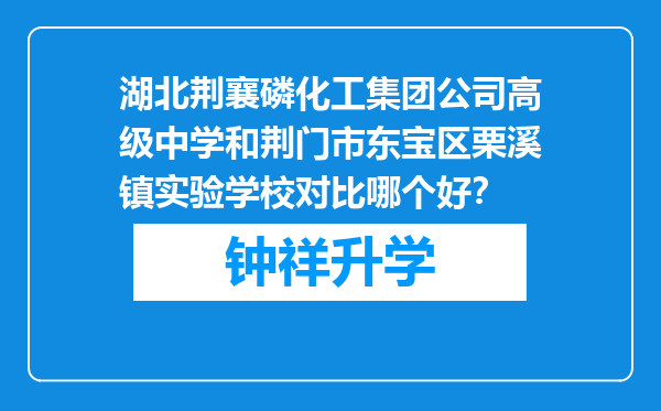 湖北荆襄磷化工集团公司高级中学和荆门市东宝区栗溪镇实验学校对比哪个好？