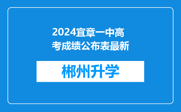 2024宜章一中高考成绩公布表最新