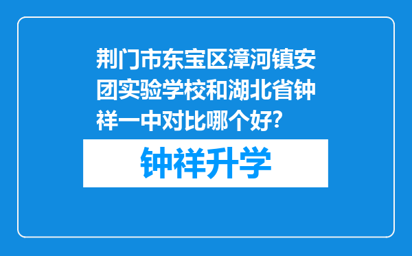 荆门市东宝区漳河镇安团实验学校和湖北省钟祥一中对比哪个好？