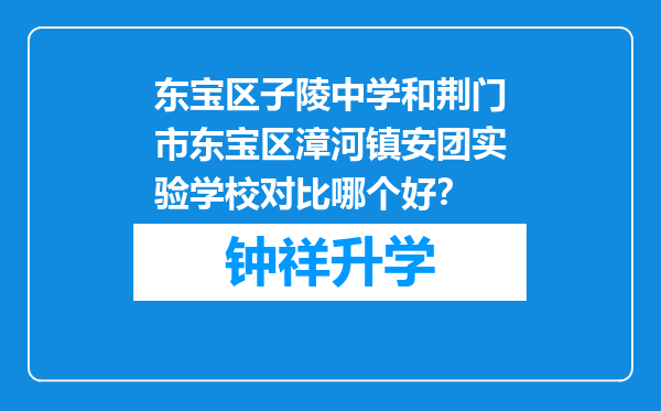 东宝区子陵中学和荆门市东宝区漳河镇安团实验学校对比哪个好？