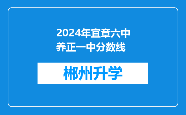 2024年宜章六中养正一中分数线