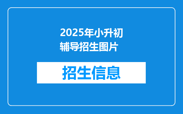 2025年小升初辅导招生图片