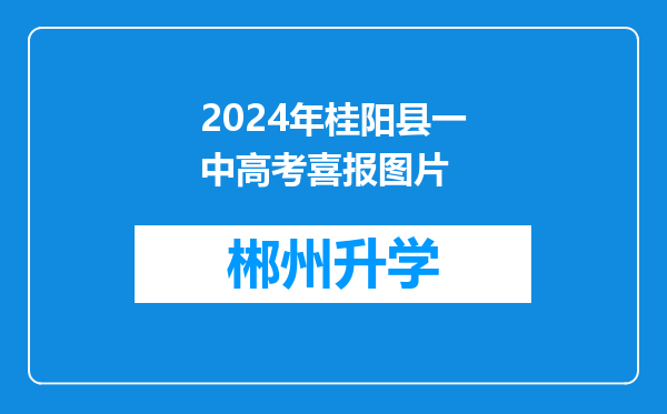 2024年桂阳县一中高考喜报图片