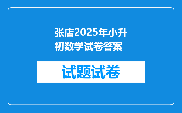 张店2025年小升初数学试卷答案