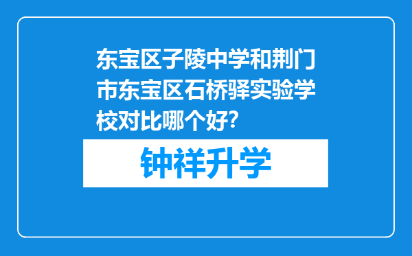 东宝区子陵中学和荆门市东宝区石桥驿实验学校对比哪个好？