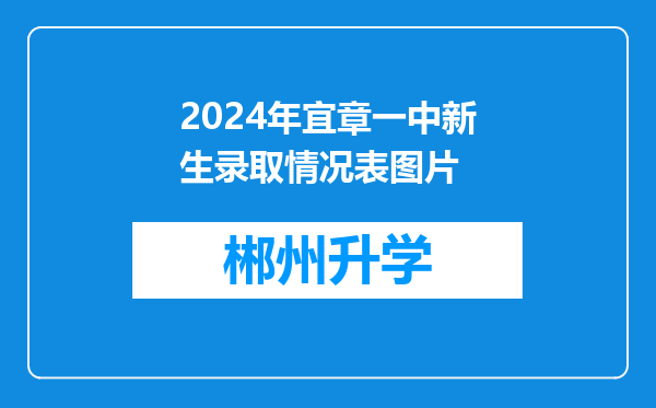 2024年宜章一中新生录取情况表图片