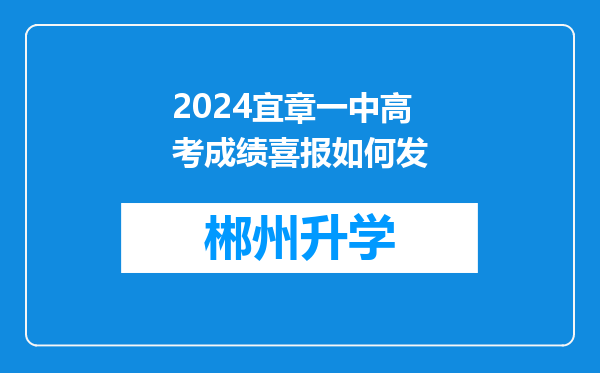 2024宜章一中高考成绩喜报如何发