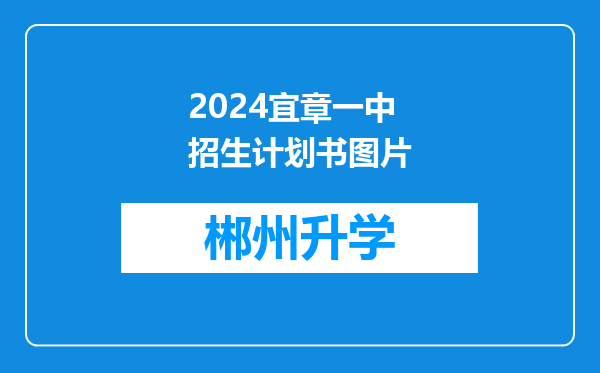 2024宜章一中招生计划书图片