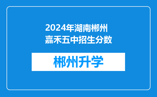 2024年湖南郴州嘉禾五中招生分数