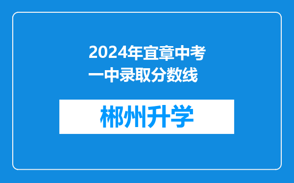 2024年宜章中考一中录取分数线