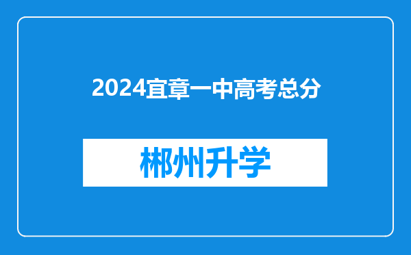 2024宜章一中高考总分