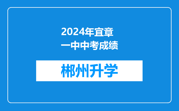 2024年宜章一中中考成绩