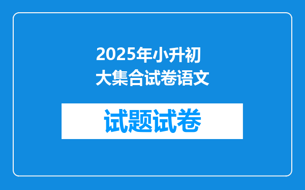 2025年小升初大集合试卷语文