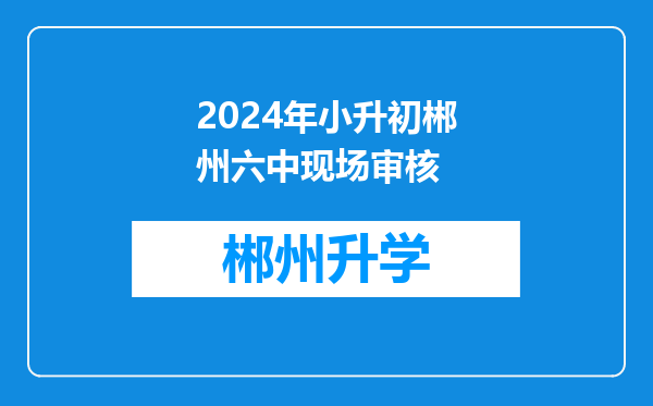 2024年小升初郴州六中现场审核