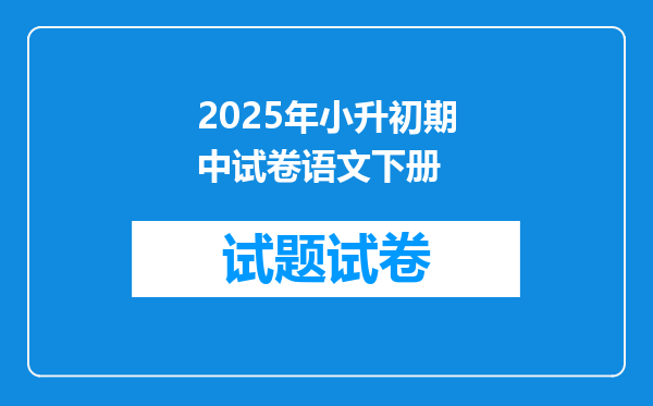 2025年小升初期中试卷语文下册