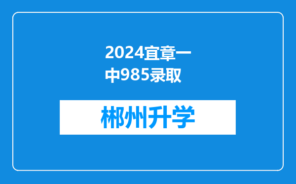 2024宜章一中985录取