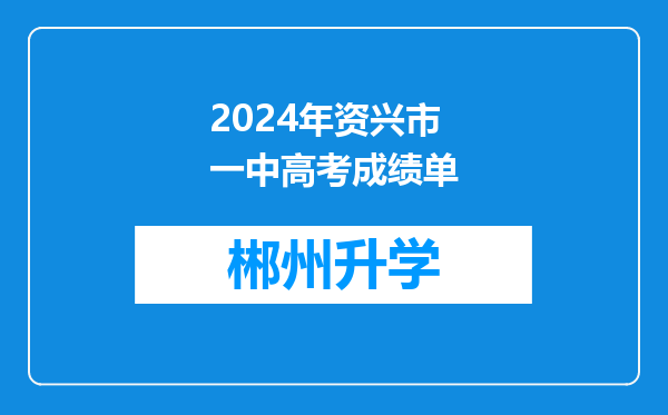 2024年资兴市一中高考成绩单