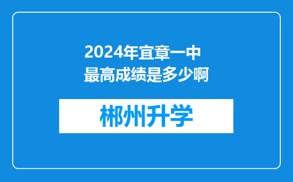 2024年宜章一中最高成绩是多少啊