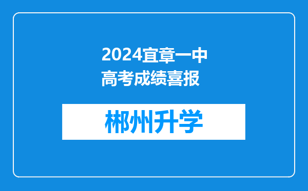 2024宜章一中高考成绩喜报