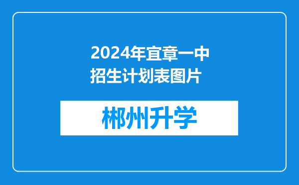 2024年宜章一中招生计划表图片