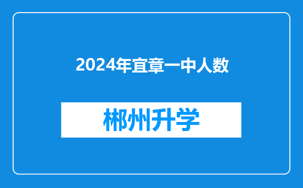 2024年宜章一中人数