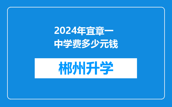 2024年宜章一中学费多少元钱