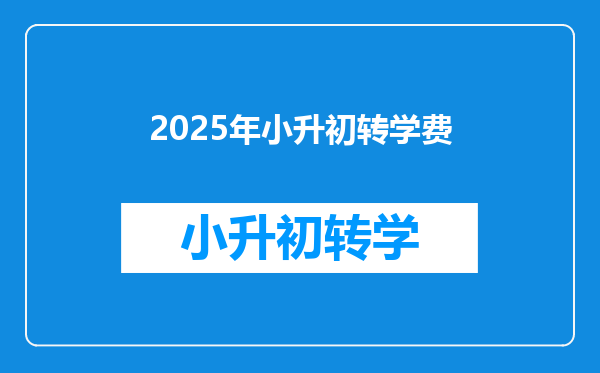 2025年小升初转学费