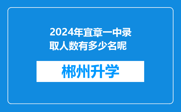 2024年宜章一中录取人数有多少名呢