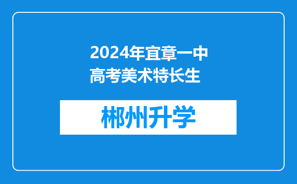 2024年宜章一中高考美术特长生