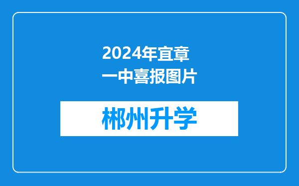 2024年宜章一中喜报图片