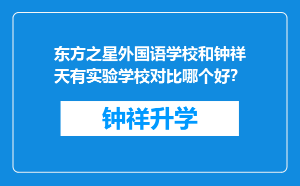 东方之星外国语学校和钟祥天有实验学校对比哪个好？