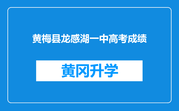 黄梅县龙感湖一中高考成绩