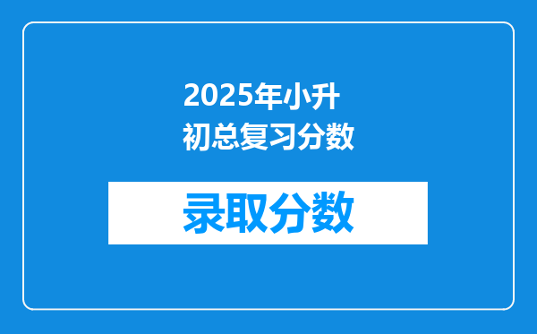 2025年小升初总复习分数