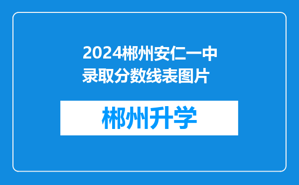 2024郴州安仁一中录取分数线表图片